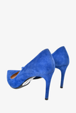 Prada Cobalt Blue Suede Pointed Toe Pumps Size 41