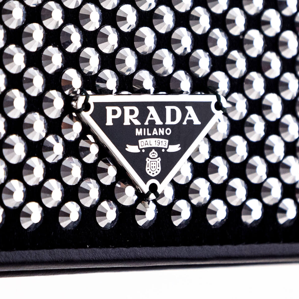 Prada Crystal Mini Wallet Chain