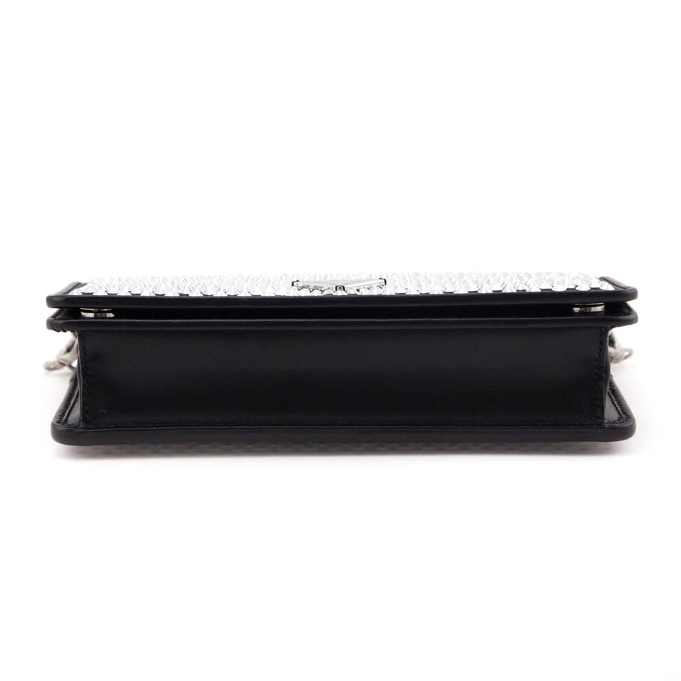 Prada Crystal Mini Wallet Chain