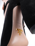 Prada Dusty Rose and Black Bi-Color Suede Leather Knee High Block Heel Boots - 39