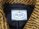 Prada FW2013 Camel and Red Wool Knit Asymmetrical Draped Coat - 40