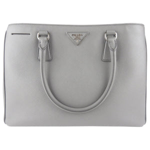 Prada Grey Saffiano Lux Two Way Garden Tote