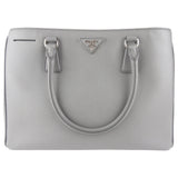 Prada Grey Saffiano Lux Two Way Garden Tote