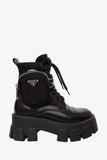 Prada Monolith Leather & Re-Nylon Boots with Pouch Size 35
