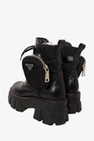 Prada Monolith Leather & Re-Nylon Boots with Pouch Size 35