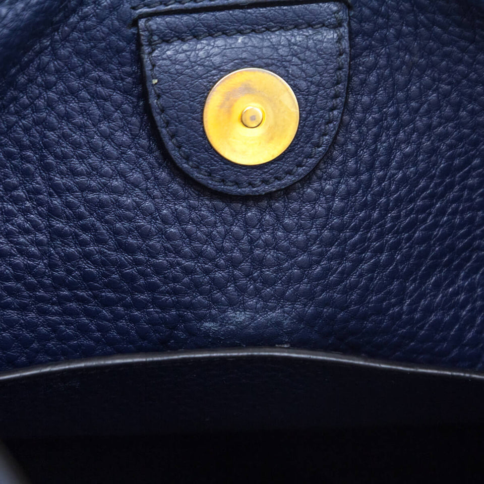 Prada Navy Vitello Daino Soft Hobo Messenger Bag