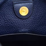 Prada Navy Vitello Daino Soft Hobo Messenger Bag