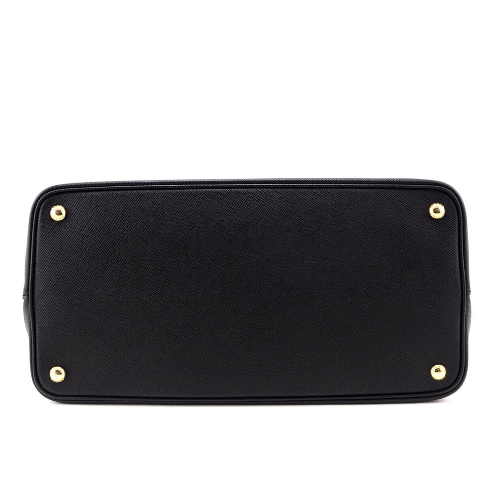 Prada Nero Fuoco Saffiano Cuir Medium Double Bag