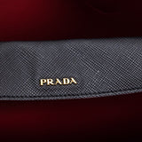 Prada Nero Fuoco Saffiano Cuir Medium Double Bag