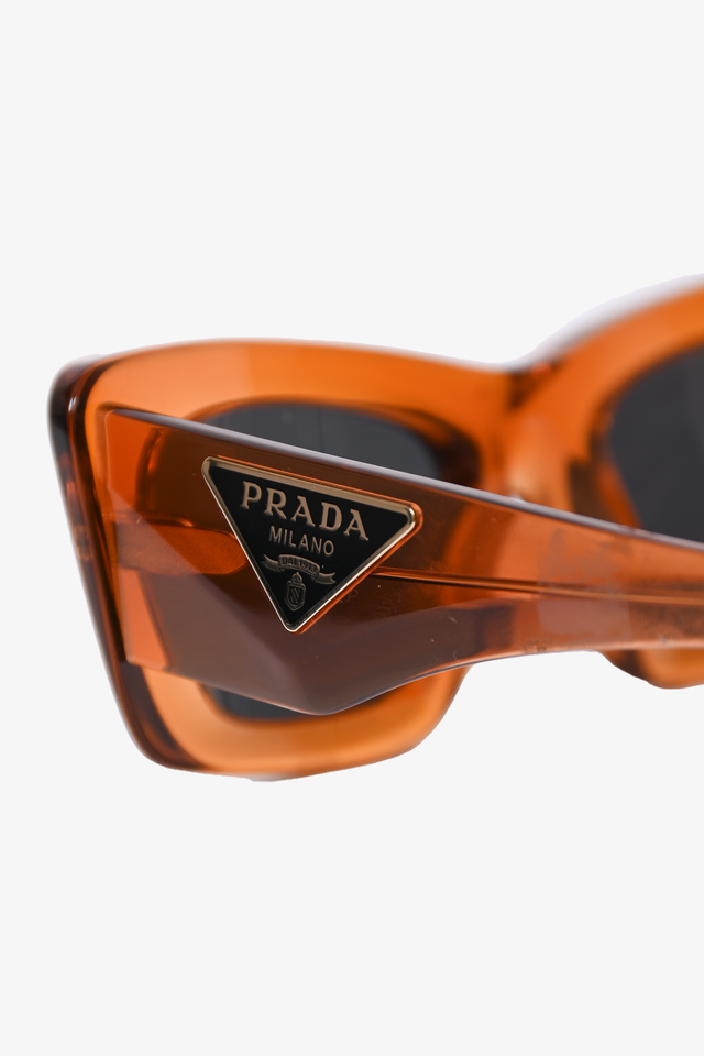 Prada Orange Translucent Logo Sunglasses