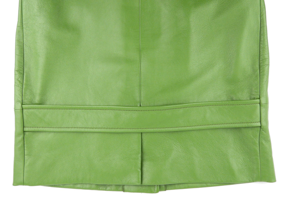 Prada Resort 2019 Green Lambskin Leather Jacket - 40 IT