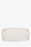Prada White Saffiano Leather Medium Double Tote with Strap