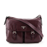Prada Granato Soft Calfskin Pattina Messenger Bag