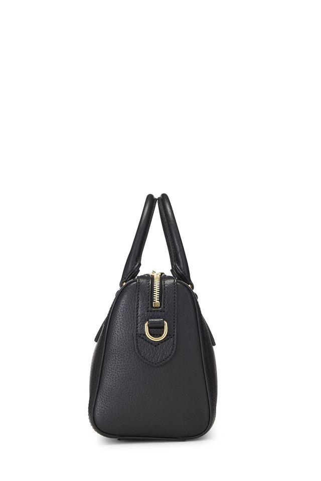 Gucci OPHIDIA BLACK LEATHER TOP HANDLE BAG