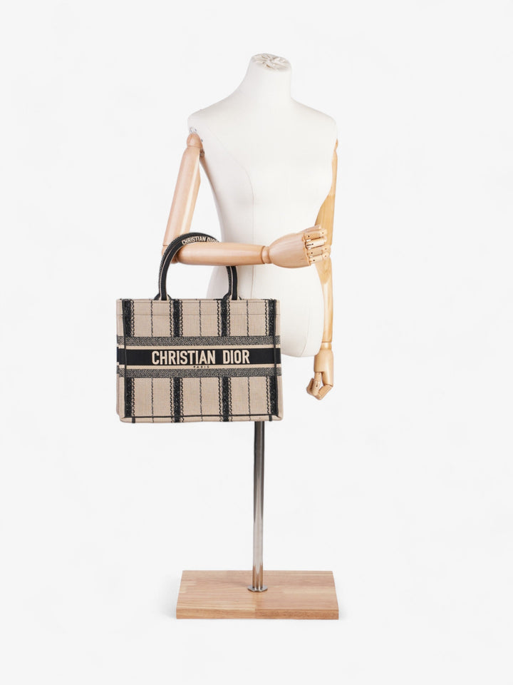Christian Dior Book Tote Beige / Black Canvas Medium