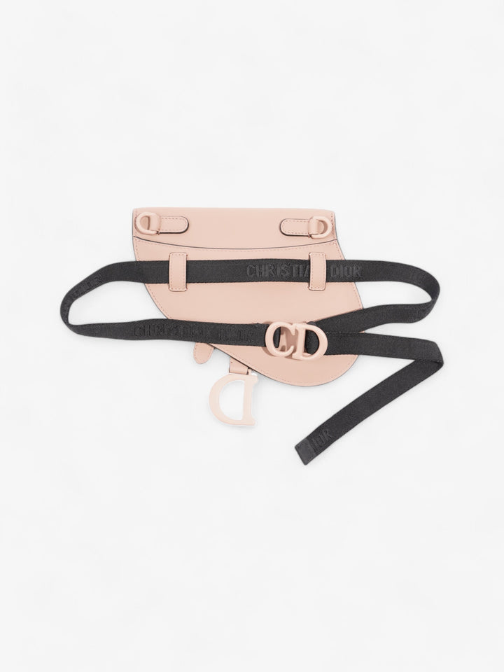 Christian Dior Saddle Pouch Pink Nude Calfskin Leather