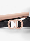 Christian Dior Saddle Pouch Pink Nude Calfskin Leather