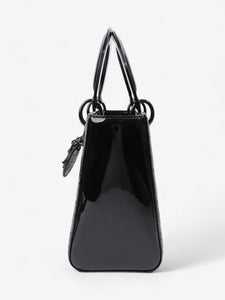 Christian Dior Lady Dior Black Patent Leather Medium