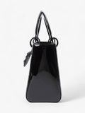 Christian Dior Lady Dior Black Patent Leather Medium