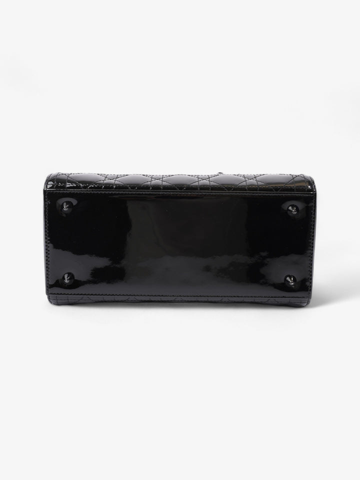 Christian Dior Lady Dior Black Patent Leather Medium