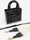 Christian Dior Lady Dior Black Patent Leather Medium