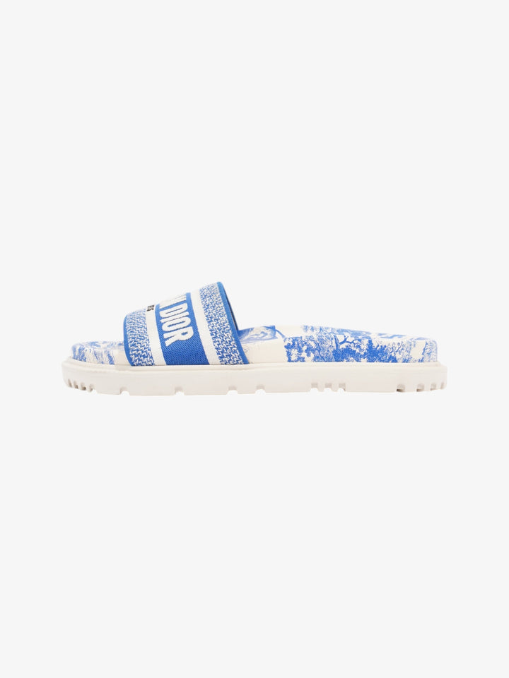 Christian Dior Dway Slides White / Blue Canvas EU 38 UK 5