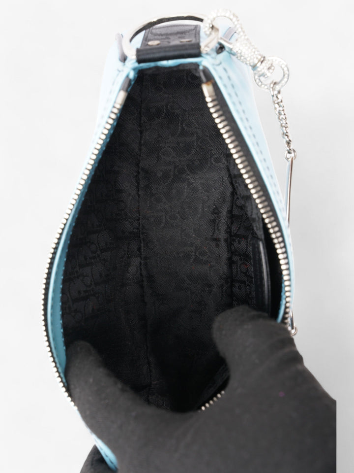Christian Dior Hardcore Bag Light Blue / Black Coated Canvas Mini
