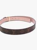 Louis Vuitton LV Initiales Reversible Belt Pink / Monogram Coated Canvas 80cm / 32"
