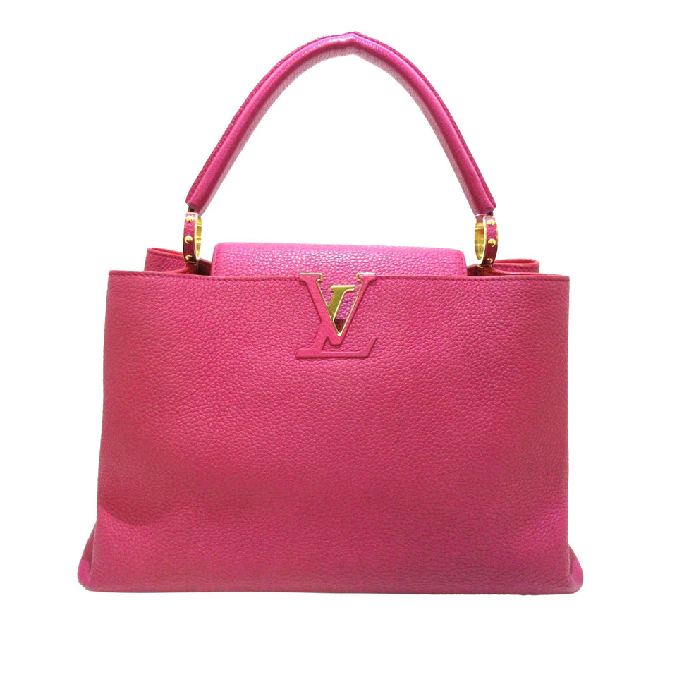 Louis Vuitton Capucines MM Pink Taurillon Handbag