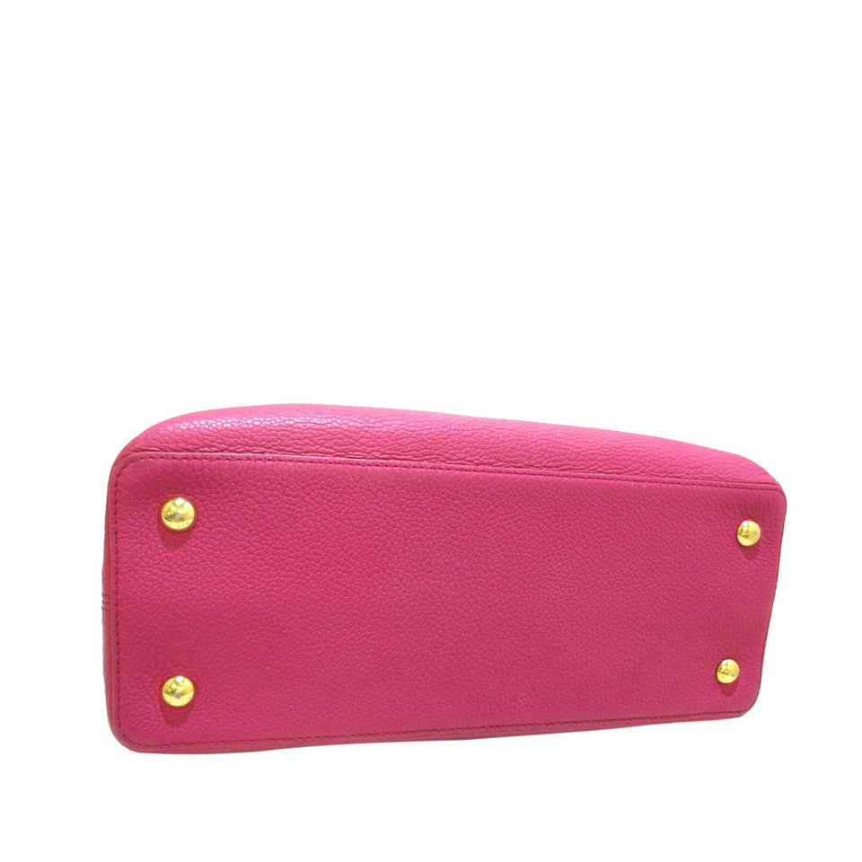 Louis Vuitton Capucines MM Pink Taurillon Handbag