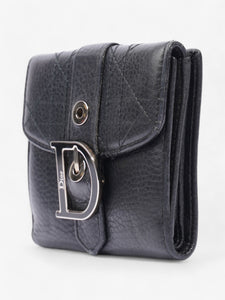 Christian Dior D Charm Purse Black Leather