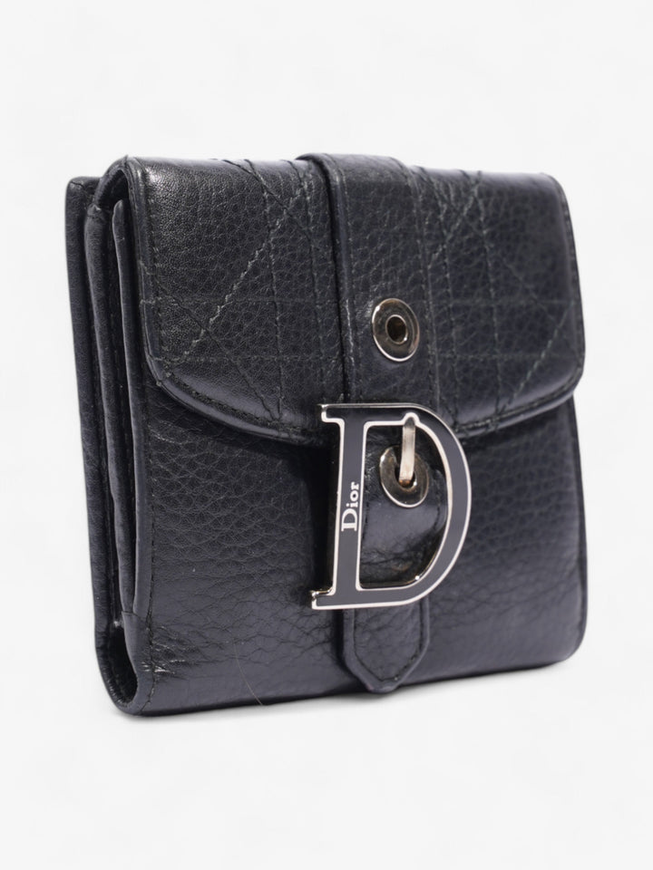 Christian Dior D Charm Purse Black Leather