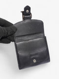 Christian Dior D Charm Purse Black Leather