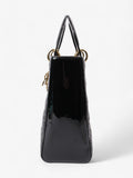 Christian Dior Lady Dior Black Patent Leather Large