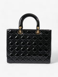 Christian Dior Lady Dior Black Patent Leather Large