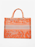 Christian Dior Book Tote Fluorescent Orange / White Mesh Medium