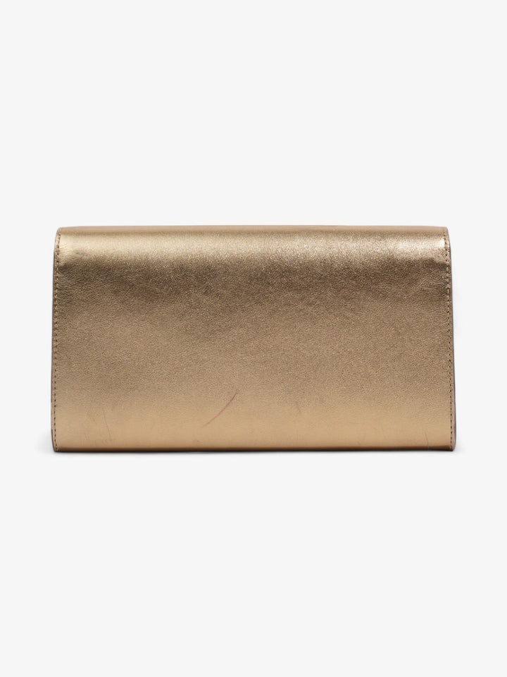 Louis Vuitton Louise Clutch Gold Leather