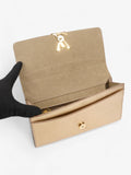 Louis Vuitton Louise Clutch Gold Leather