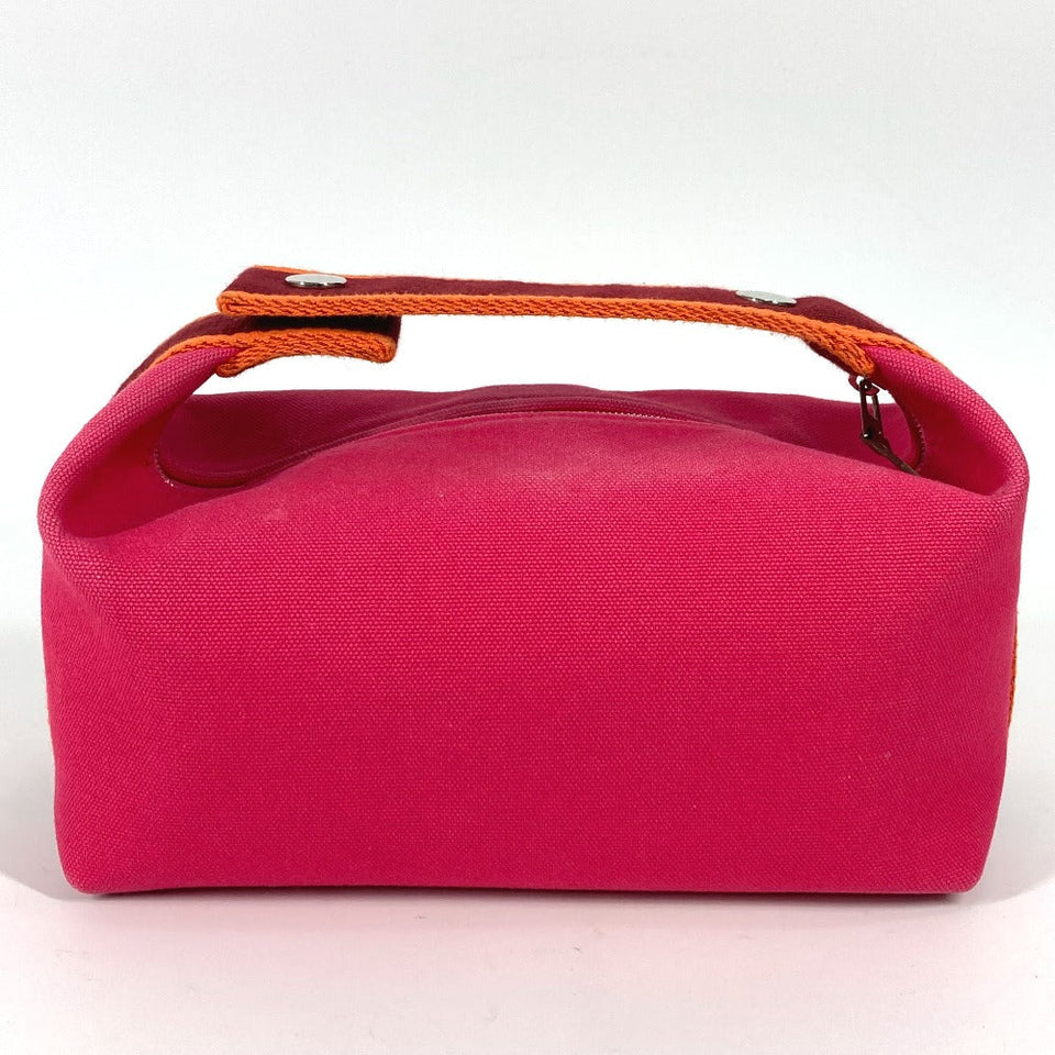 Hermes Handbag canvas pink Pouch Brid a Black PM Women