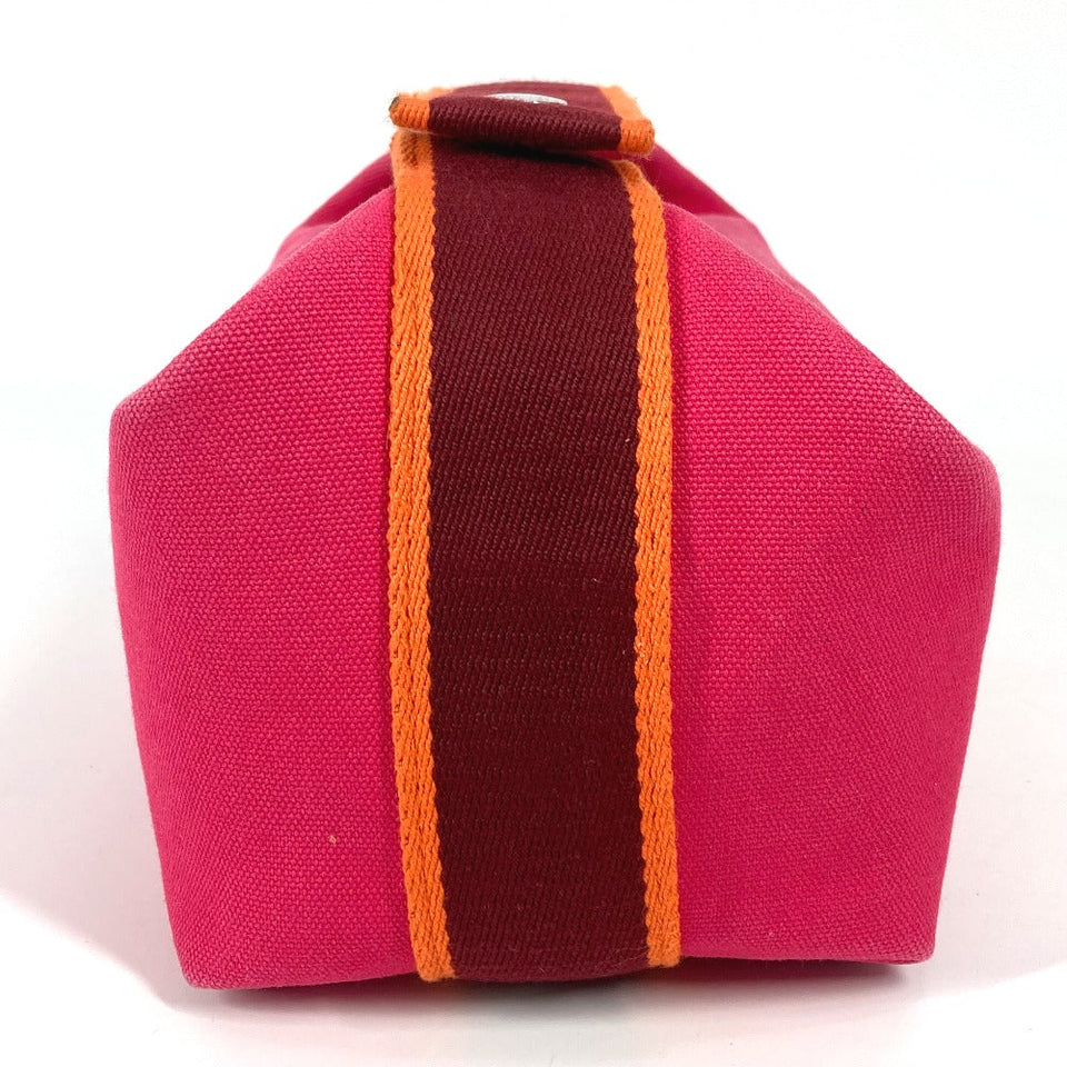 Hermes Handbag canvas pink Pouch Brid a Black PM Women