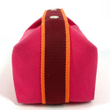 Hermes Handbag canvas pink Pouch Brid a Black PM Women