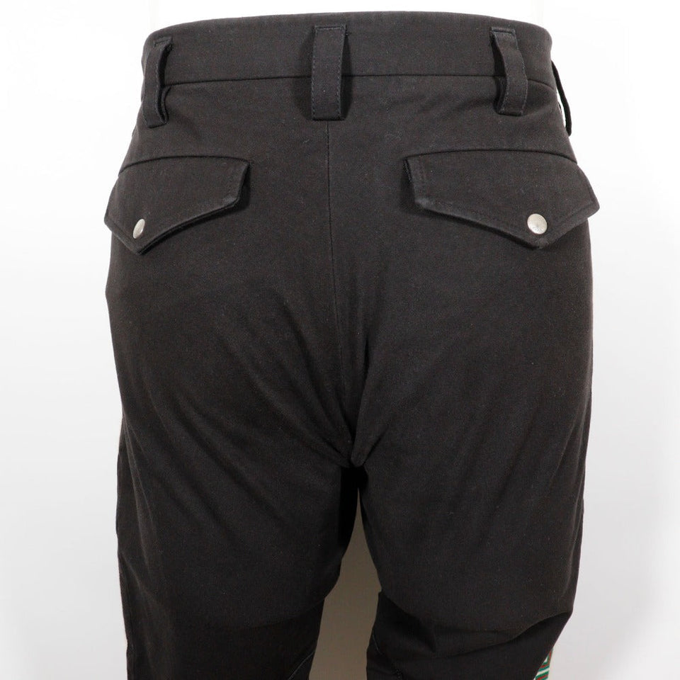 Gucci Pants 495695 Cotton, Polyurethane black 18Stainless Steel Sideline gabardine stretch pants mens 46