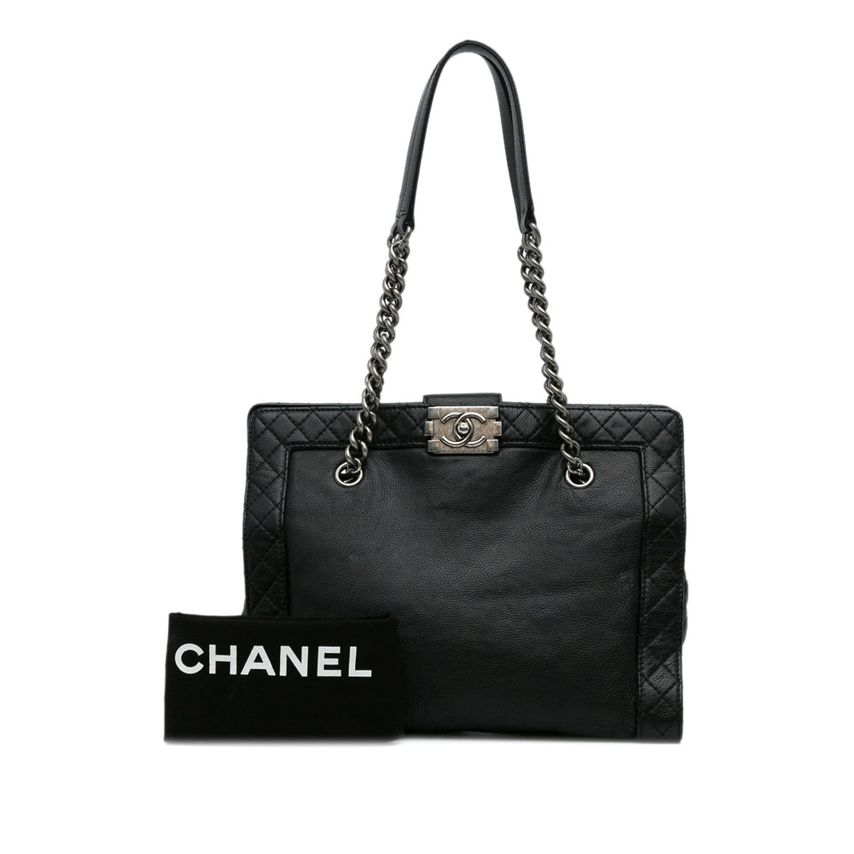 Chanel Black Calfskin Boy Reverso Shopping Tote – Bags Junction