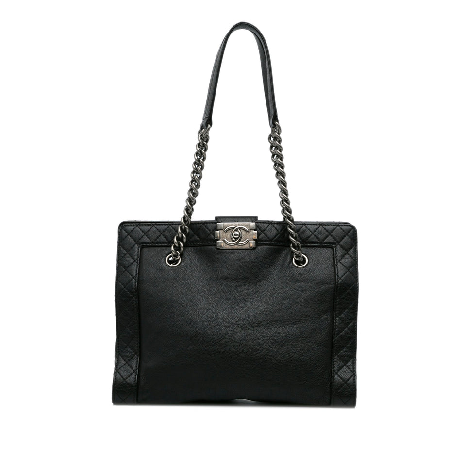 Chanel Black Calfskin Boy Reverso Shopping Tote – Bags Junction