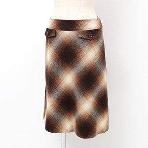 Burberry skirt FX366-863-55 wool Brown / Ivory Women 38