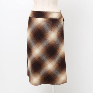 Burberry skirt FX366-863-55 wool Brown / Ivory Women 38
