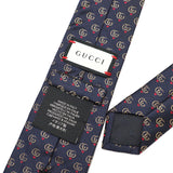 Gucci tie silk Navy 148x3.1" mens