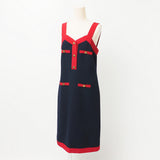 Gucci one piece 550784 86% wool, 14% nylon Navy x red Women 42