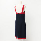 Gucci one piece 550784 86% wool, 14% nylon Navy x red Women 42