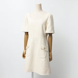 Gucci one piece 631480 tweed Ivory Women 42
